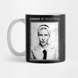 Simone de Beauvoir // Faded Style VIntage Look Design Mug